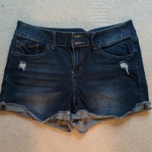 SO Dark Blue Distressed Denim Shorts